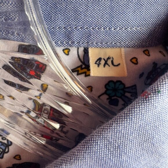 Serge Blanco Long Sleeve Button Up 100% Cotton Dress Shirt Men's Size 4XL - Picture 4 of 11